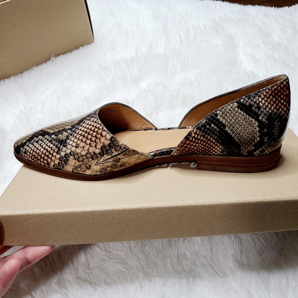 Madewell Marisa d'Orsay Embossed Snakeskin Flat 9 - Picture 3 of 10